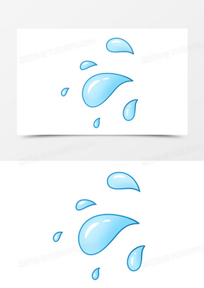 卡通水滴免抠装饰素材240手绘卡通汗珠装饰素材60卡通水花四溅装饰