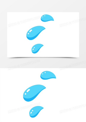 蓝色卡通风格水滴雨滴汗珠子装饰元素810手绘卡通汗珠免抠装饰素材230