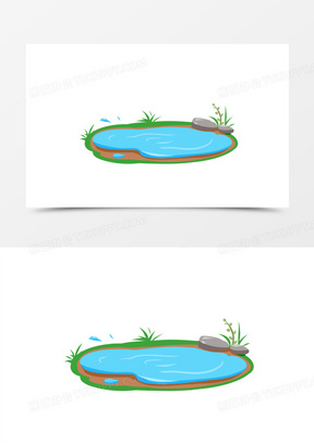 小水坑免抠素材130卡通手绘水坑插画元素10手绘水坑免抠元素110手绘