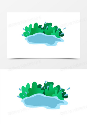 小水坑免抠素材130卡通手绘水坑插画元素10手绘水坑免抠元素110手绘