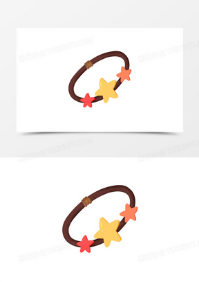 手绘卡通星星橡皮筋发圈免抠素材