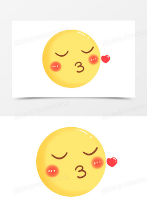 卡通手绘emoji亲亲元素