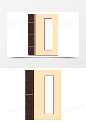 棕色矢量古风书籍封面免抠元素