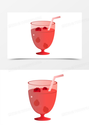 手绘夏季饮品酸梅汤素材