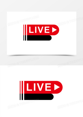 手绘简约直播live图标素材