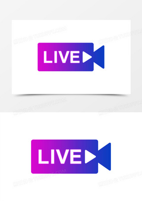 蓝紫色直播live图标素材
