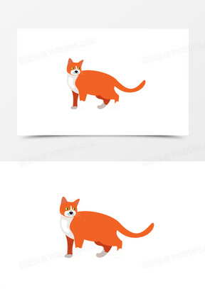 卡通手绘大橘猫免抠元素