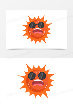 卡通手绘夏天大太阳免抠元素