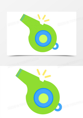 手绘蓝色哨子免抠元素