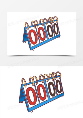 手绘卡通记分牌免抠元素