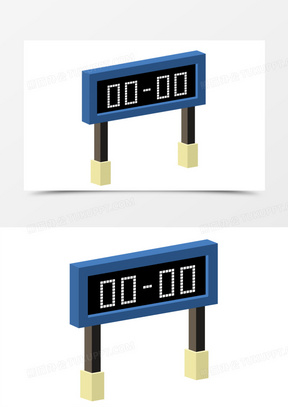 手绘卡通立体比赛记分牌元素
