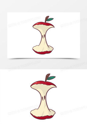 手绘卡通苹果核免抠元素