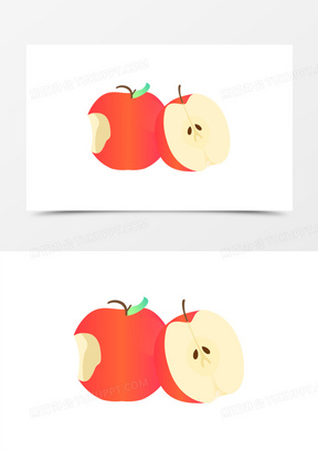 手绘卡通苹果核素材