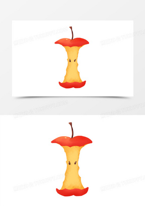 手绘卡通苹果核免抠素材