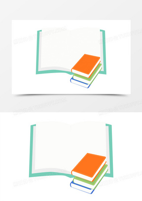 多彩矢量书形边框元素640绿色打开书本边框元素461手绘卡通书籍边框
