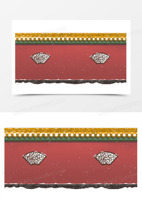 素材110古典宫墙100古风宫墙00宫墙图案60故宫宫墙245红色中国风宫墙