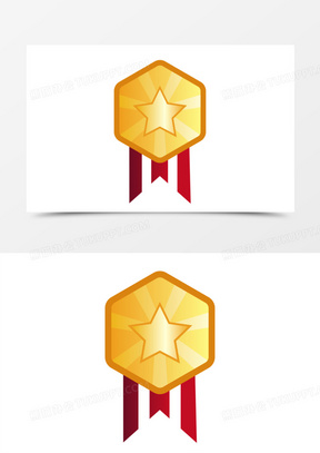 手绘矢量奖章奖牌素材