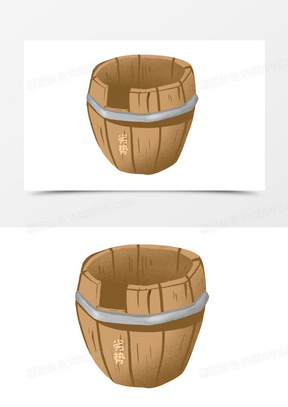 卡通手绘高低水桶免抠素材
