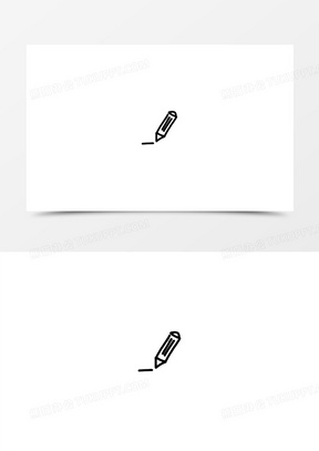 手绘黑色书写造型铅笔标志