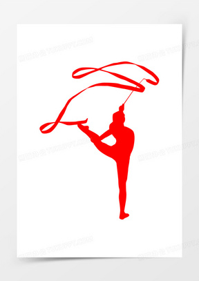 跳舞的女孩舞动着丝带