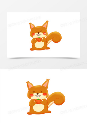 卡通手绘可爱的小松鼠免抠元素