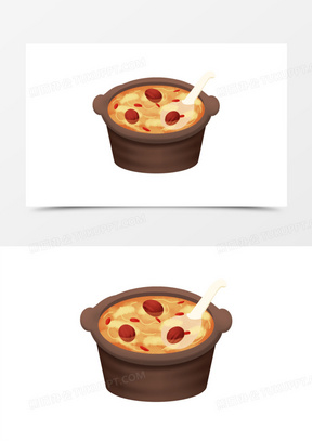 手绘卡通处暑银耳汤免抠素材