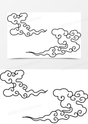 黑色祥云纹饰淘宝促销