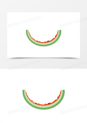 手绘卡通西瓜皮素材