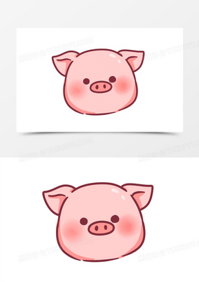 手绘卡通可爱猪头素材