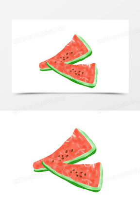 00卡通手绘西瓜皮免抠元素30卡通手绘夏季吃剩的西瓜皮免抠元素80简约