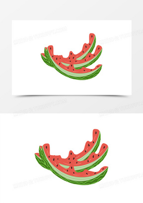 卡通大西瓜皮元素