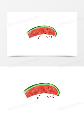 卡通手绘水果西瓜皮免抠元素