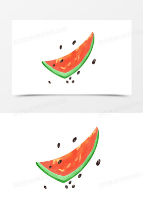 卡通手绘西瓜皮元素
