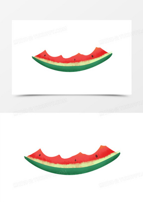 画风西瓜皮免抠元素10简约手绘扁平风西瓜皮免抠素材10手绘清凉一夏