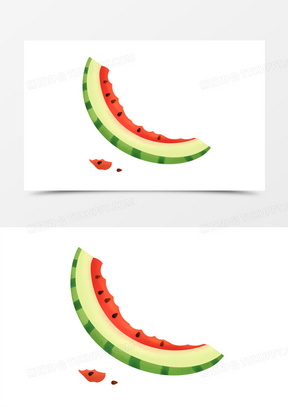 卡通扁平风格西瓜皮元素