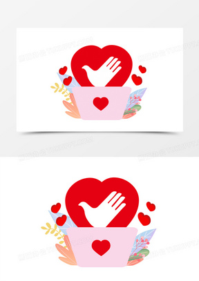 扁平创意志愿者标志素材