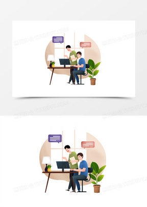 卡通交流图片素材