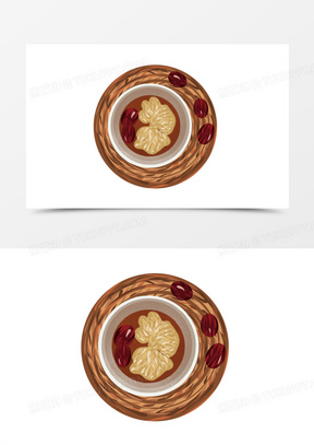 卡通手绘银耳汤元素