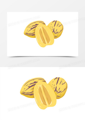 卡通手绘水果人参果免抠元素