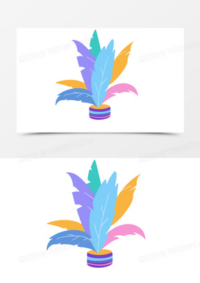 手绘彩色毽子运动器具免抠素材