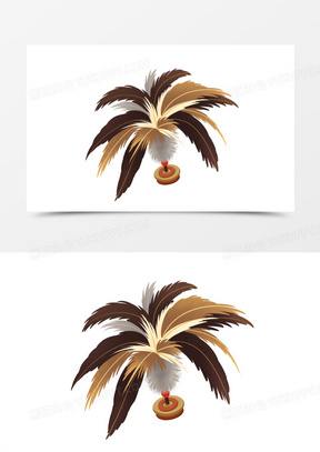 手绘卡通鸡毛毽子免抠元素