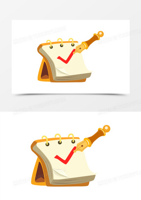 手绘签到日历打卡矢量素材