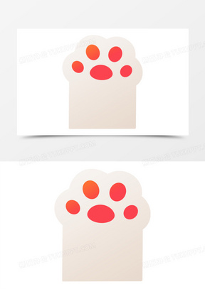 手绘卡通猫咪猫爪边框素材