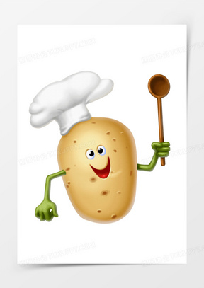 卡通土豆厨师png素材
