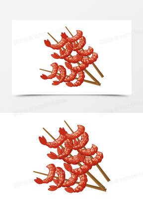 烧烤虾简笔画图片