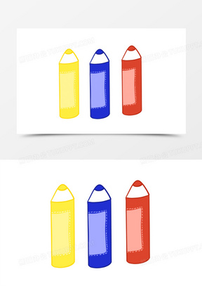 手绘彩色蜡笔小元素230手绘美术课蜡笔免抠素材570卡通手绘画笔和调色