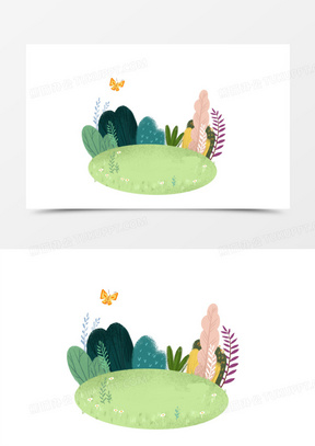 手绘草坪图片素材