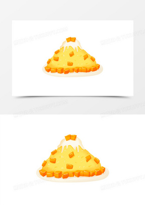 卡通手绘芒果冰沙元素