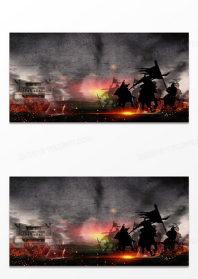 古代战场古代军队冲锋背景