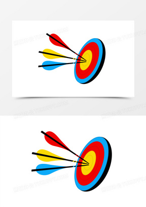 卡通多彩射击箭靶元素